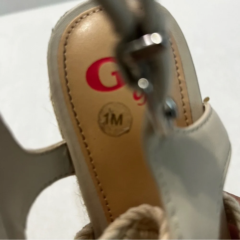 GB Girls Cream Woven Sandals